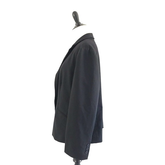 Chicos | Womens Size 2 Black City Chic One Button Blazer Polka Dots Lined - Picture 7 of 12